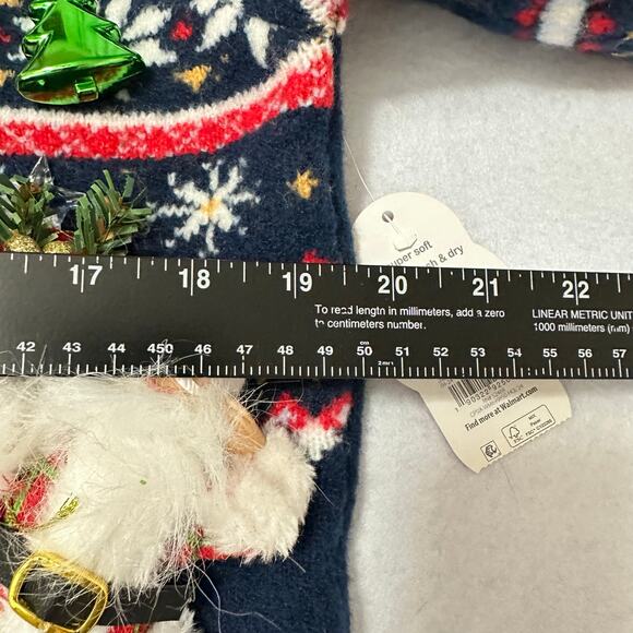 Ugly Christmas Sweater Teddy Bear LIGHTS UP Tinsel Xmas Party Winner Size Small - Picture 4 of 5